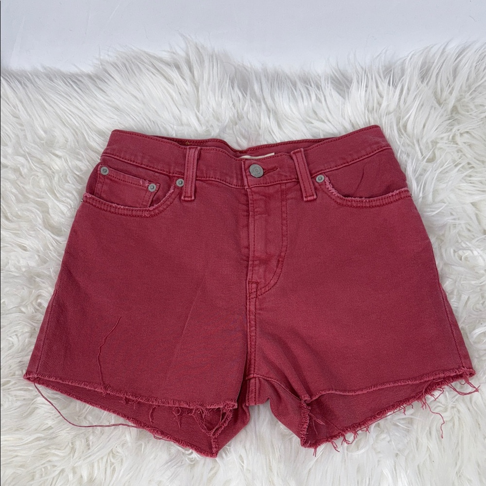 Levi's Women's Distressed Red Jean Shorts